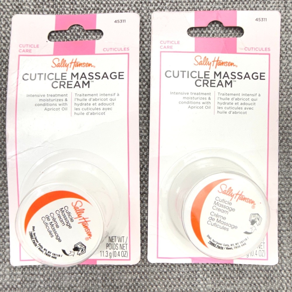 Sally Hansen Cuticle Massage Cream with Apricot Oil 45311 0.4oz Each Lot of 2